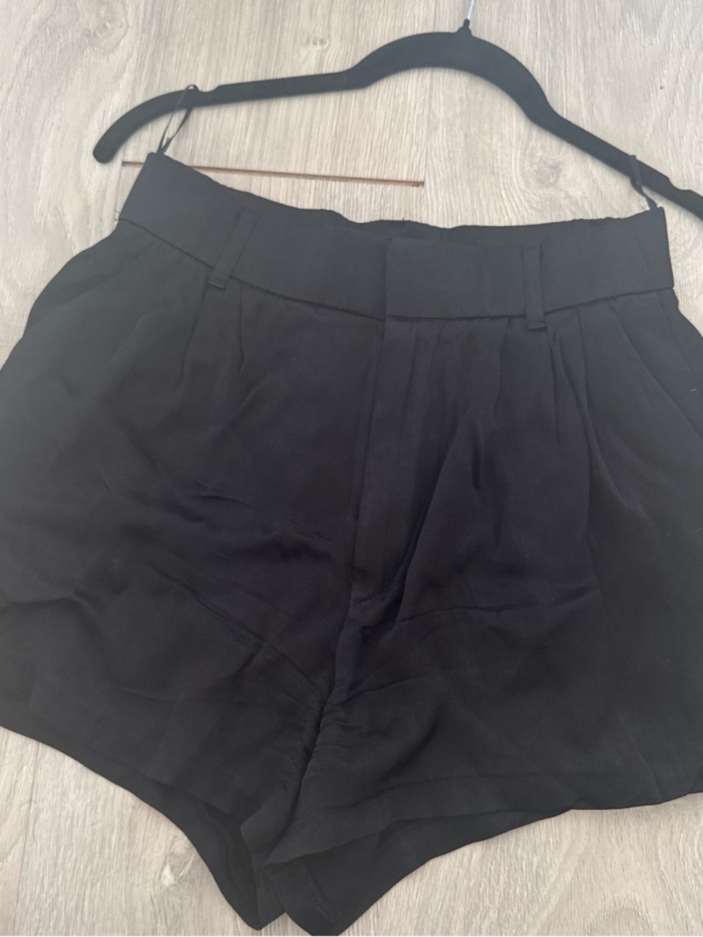 Zara black silky mini shorts